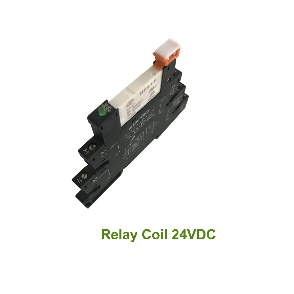 Тонкое реле на винтовой розетке со светодиодной и защитной схемой 24VDC/AC|slim relay|relay