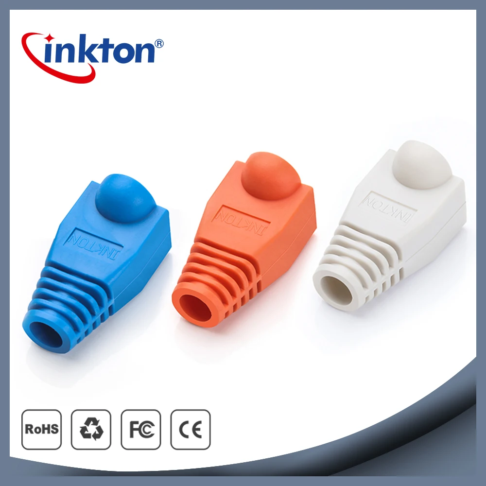 Inkton 50 шт. Cat6 RJ45 разъем загрузки Анти пыль для 6 мм Ethernet Кабельный крышки красочные