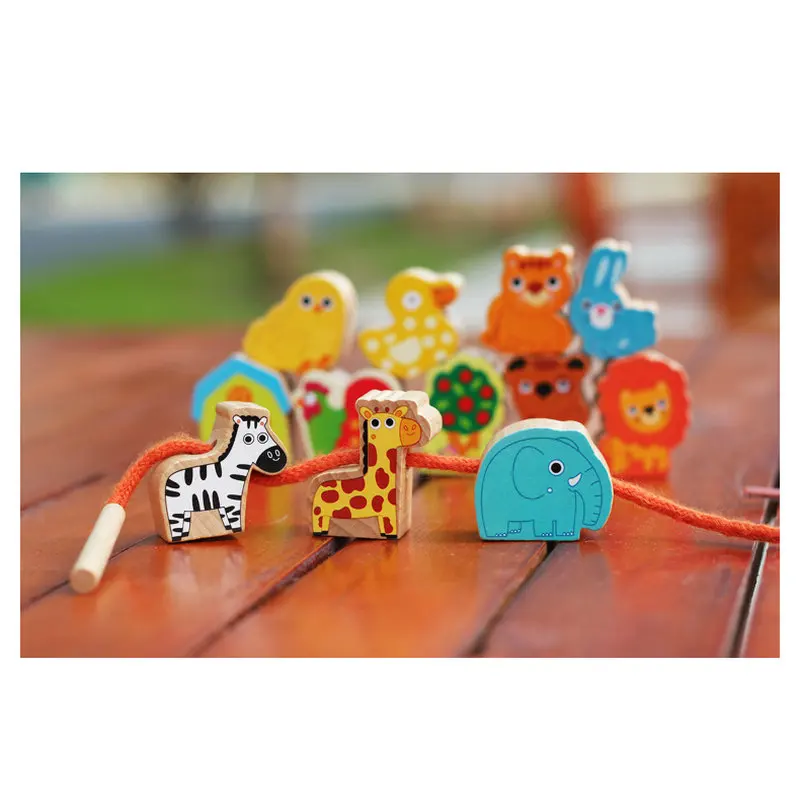 

Free shipping Kids early education Animal blocks bead wooden toys, 12PCS blocks Marine animals/fruit/digital addition Children's