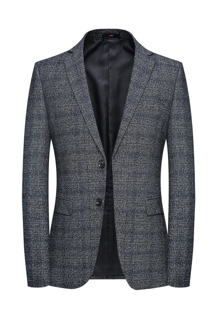 SHANBAO бренд с двумя пряжками тонкий костюм куртка Осень Роскошный высокого качества специальная ткань мужской повседневный костюм коричневый синий 9817