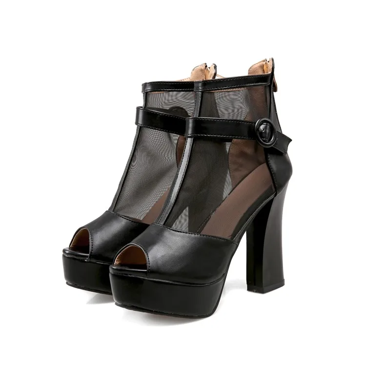 Дамская обувь настоящая акция, сандалии женская обувь большого размера плюс 34-45 женские босоножки г. sapato feminino, летняя стильная обувь на танкетке T867 - Цвет: Черный