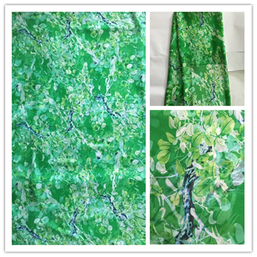 

140cm New Summer Print 100%Silk Chiffon Fabric Fashion colorful leopard design print 100% silk chiffon fabric 6momme DS18
