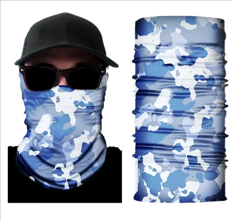 Открытый море Рыбалка солнцезащитный крем анти-УФ-бесшовные оголовье Военная Прохладный камуфляж джунгли 3D печати головные уборы маска
