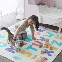 Милый детский ковер с надписями, Мягкий Нескользящий квадратный коврик с мультяшными татами