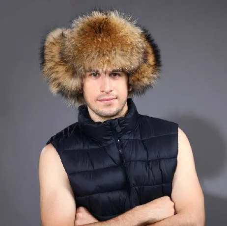 

Real fox fur hat male winter raccoon fur hat thermal fashion fur cap