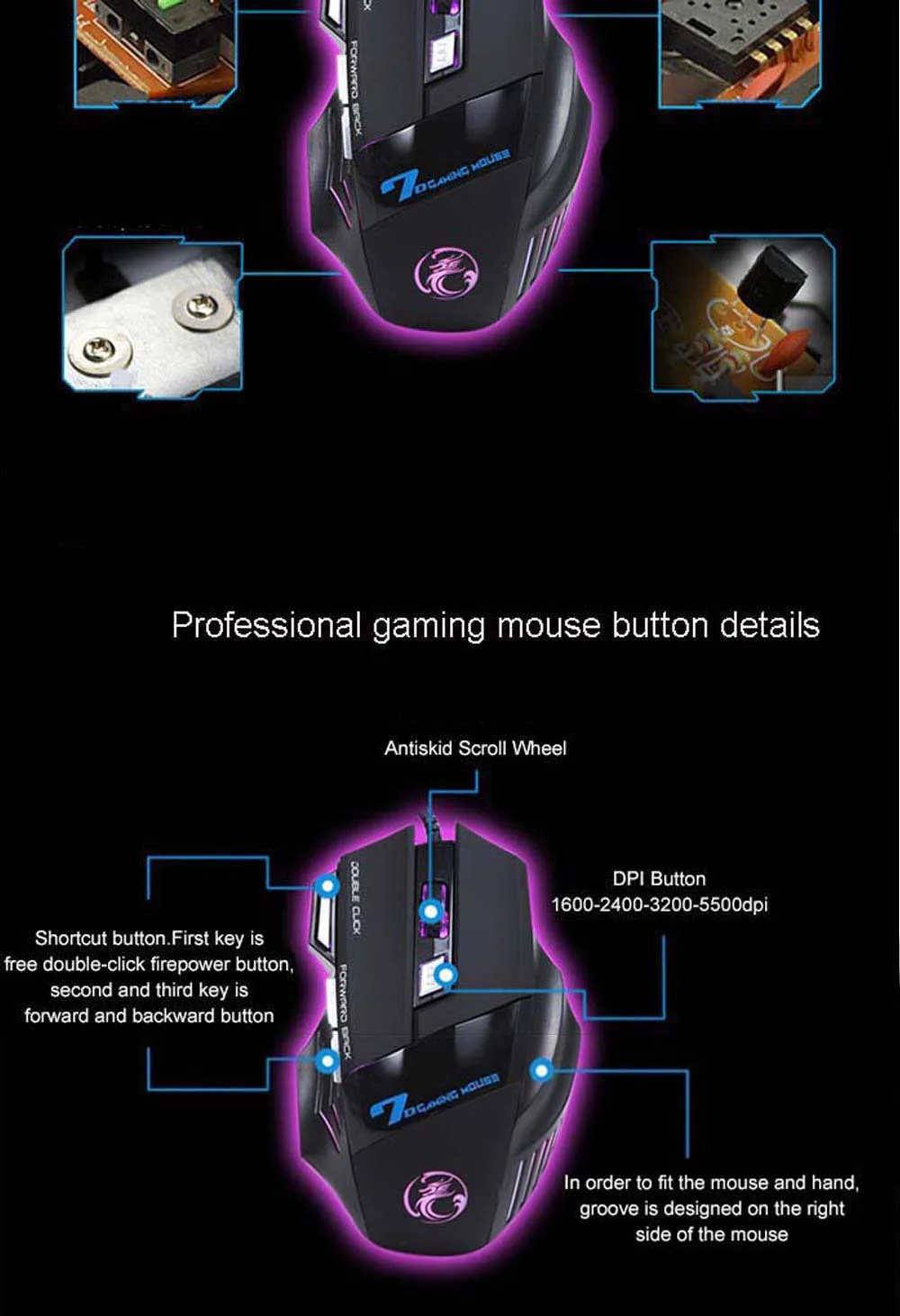 Игровая гарнитура стерео над ухом бас Heaphone с микрофоном 7 светодиодный светильник для Xbox One PS4 PC+ 7 кнопок 5500 dpi игровая мышь Игровые мыши