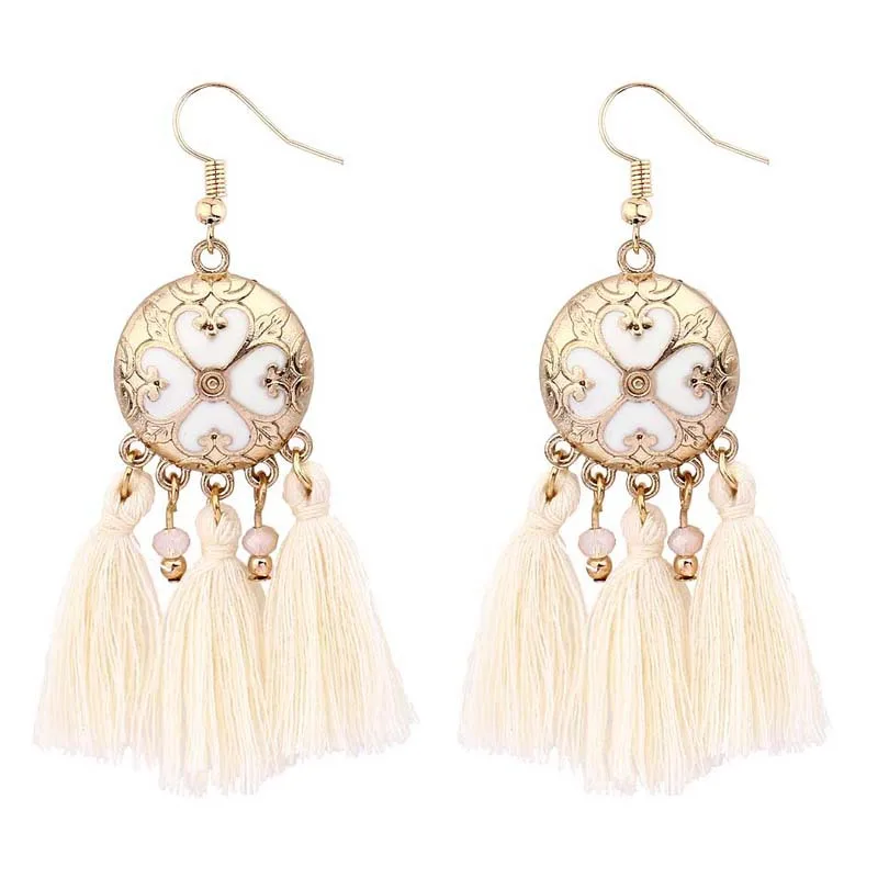 

Bohemian Tassel Earrings for Women Wedding Party alloy Statement Drop Earrings Long Vintage Fringing Jewelry indian