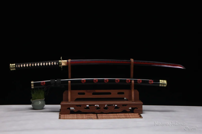 Новейший цельный меч Зоро шусуи сандай из высокоуглеродистой стали Фиолетовый Красный Клинок настоящая Катана ручная работа Полный Тан острые поставки