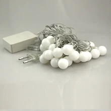 LED мяч струнные светильники 5 м 20 светодиодов Фея Рождество дерево света Свадебные Кулон гирлянды патио огни с хвостом plug