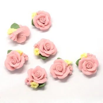 

50pcs Handmade Porcelain Flower Cabochons China Clay Beads For DIY Jewelry Accessories DIY Crafts Supplies 20.5~21mm wide F80
