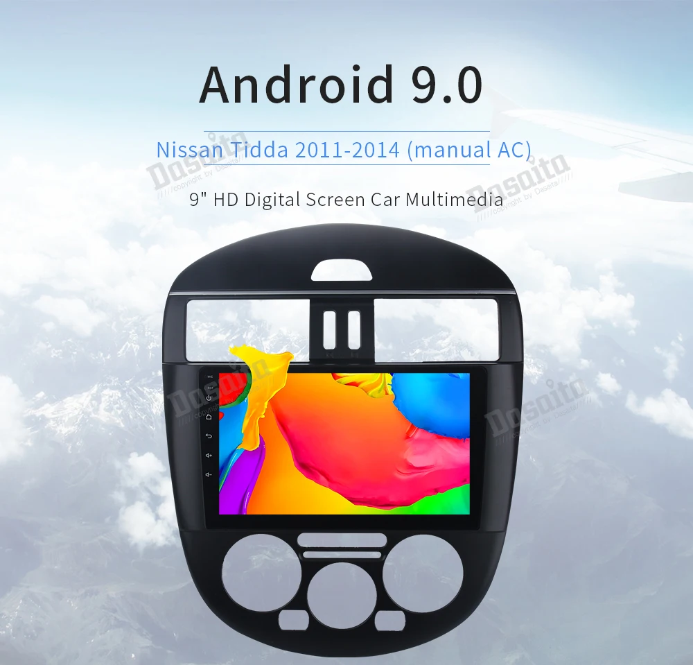 Clearance Dasaita 9" Car Multimedia Android 9.0 for Nissan Tiida Radio 2011 2012 2013 2014 Bluetooth Car Navi Radio 1024*600 MP3 Player 9