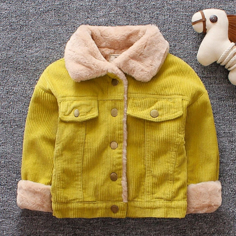 

Baby Girls Boys Casual Winter Warm Jacket For Kids Plush Cotton Coat Children Lapel Outerwear 0-3 Y Toddler Christmas Clothes