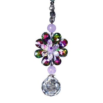 

H&D Hanging Chandelier Crystals Ball Prisms Fengshui Suncatcher Rainbow Pendant Maker Car Charm (colorful)