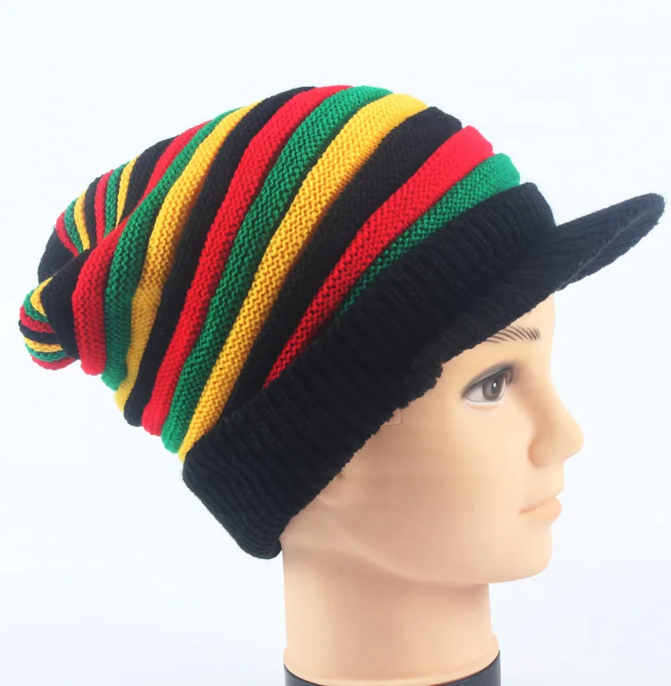 Разноцветные Bob Marley Jamaica Rasta Beanie Теплые шапки и кепки зимние