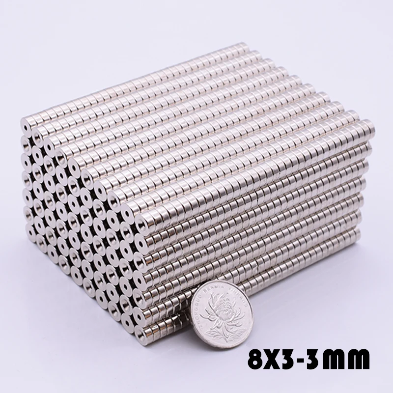 

20Pcs N35 Neodymium Magnet Ring 8x3mm With 3mm Hole Small Round Super Powerful Strong Magnetic Magnets For Craft