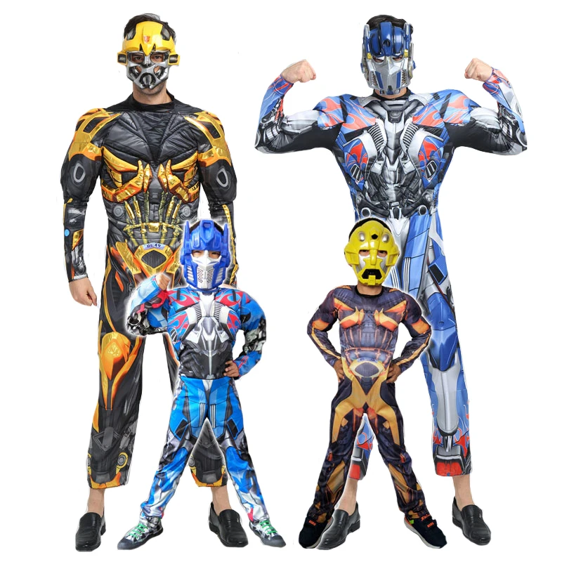 

Halloween children and adults muscular bumblebee optimus prime costume transformers costume hero league outfit
