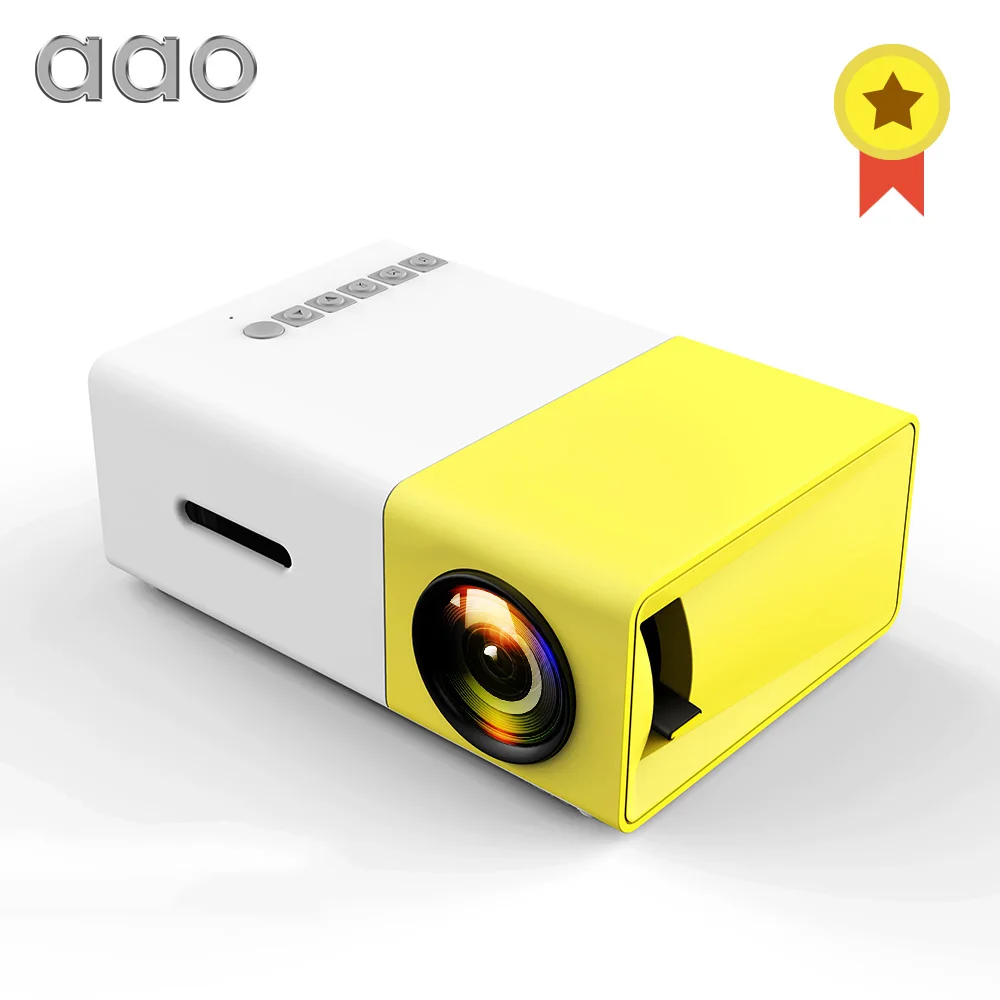 AAO YG300 светодиодный мини проектор аудио YG 300 YG310 HDMI USB 3D Pico домашний медиаплеер ЖК