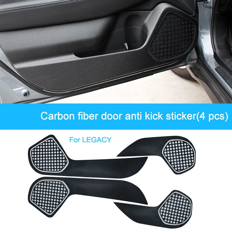 QHCP углеродного волокна автомобильный боковой двери анти-kick Стикеры пленка для Subaru Forester Outback XV 4 шт./компл - Название цвета: For Legacy 16-18