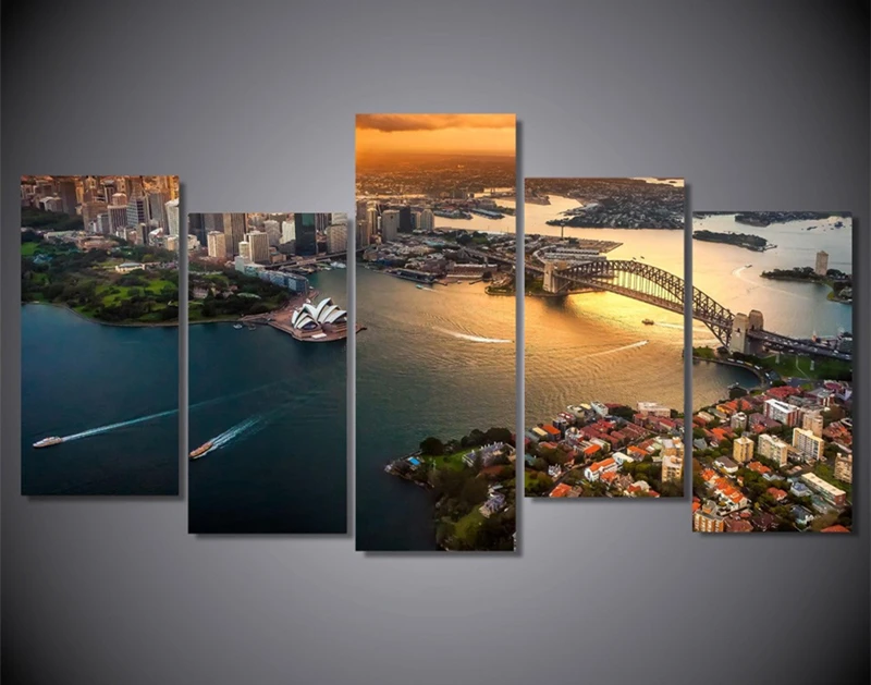 5piece Wall Art Painting Sydney Australia Cityscape Wall Poster And Prints Modular Picture Canvas Large Wall Painting Home Decor Posters And Prints Modular Pictureswall Art Aliexpress