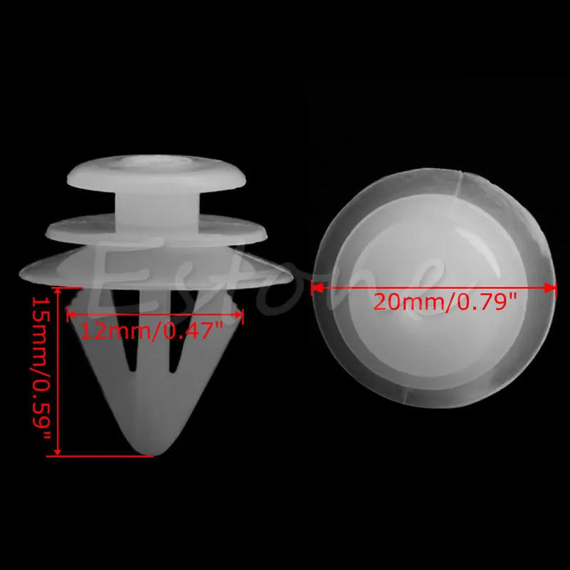 20 шт. автомобильный бампер крыло пластиковые заклепки 12 мм отверстие белый крепеж для Toyota