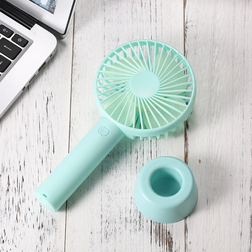 New Portable Mini Handheld Fan with Stand Cradle USB Wind Blower