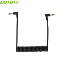 OOTDTY 90 stopni prostopadły zwijany sprężynowy 3.5mm Jack z męskiego na męskie Stereo Audio przewód AUX do samochodu AUX