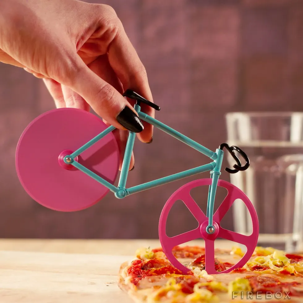 2017 New High Quality Bicycle Pizza Cutter Dual Stainless Steel Bike Pizza Cutter Baking
