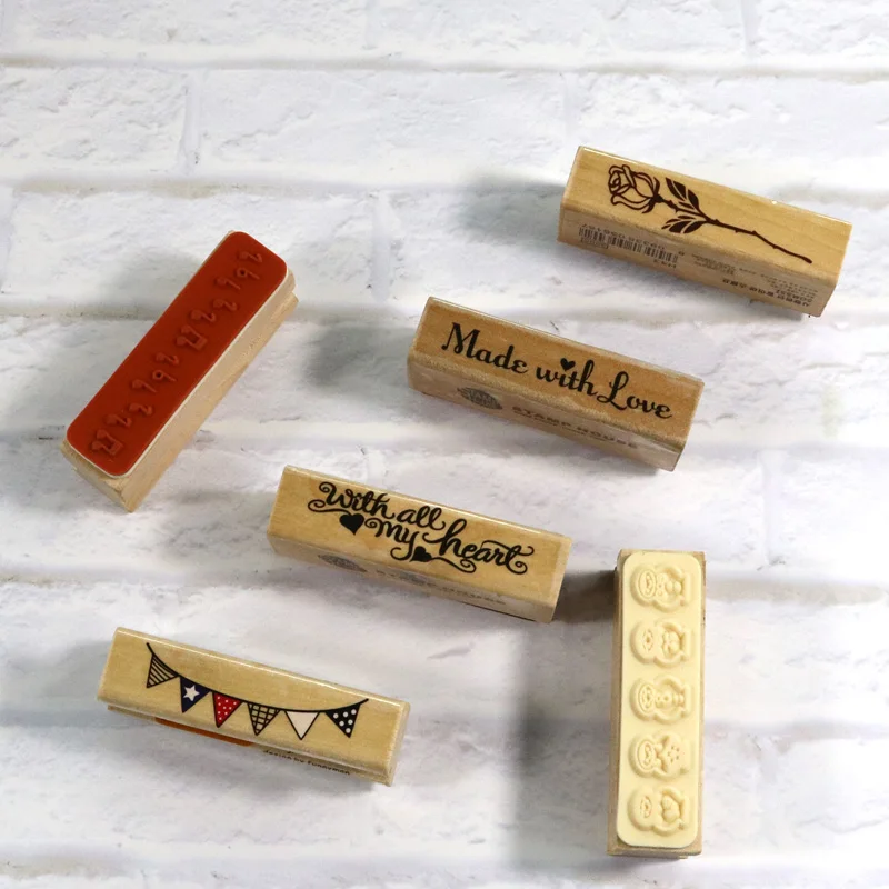 

Wooden Round Stamp 1PC Happy Birthday Handmade DIY Stationery Standard Stamp School Office Supplies Wood Stamps