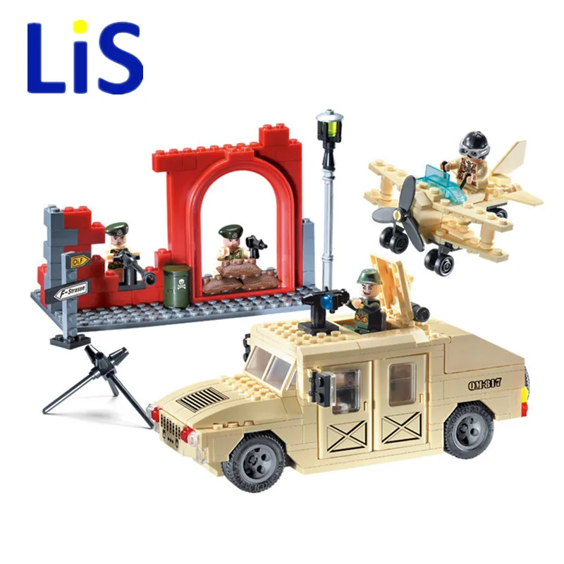 

Lis 2017 New Enlighten Military series Hummer Truck 817 Building Blocks Education DIY Assemble Bricks Kid Toys Gift For Collecti