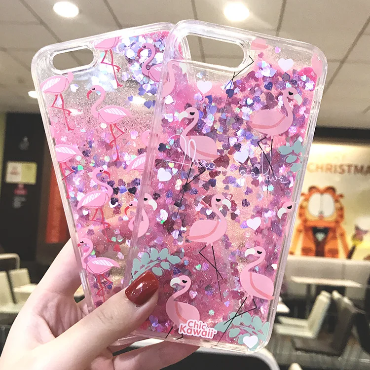 

Glitter Case For iPhone 7 8 6 6s Plus 8Plus Quicksand Cover For iPhone 7Plus Flamingo Hard Plastic For iPhone X XR XS Max Coque