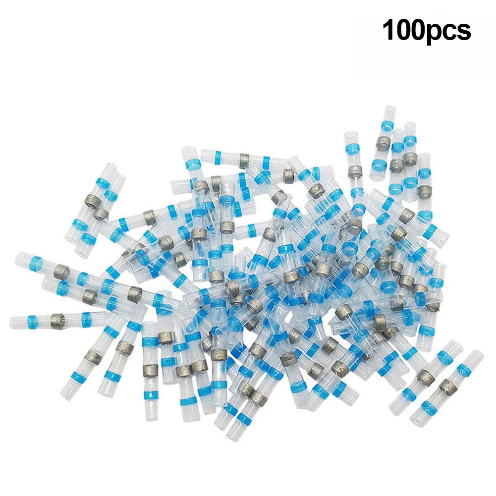 

100Pcs Insulated Car Waterproof Wire Splice Accessories Seal Sleeve Tinned Cable Solder Electrical Heat Shrink Butt Connector