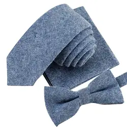 Целана Knoei 2019 новые модные популярные мужской галстук комплекты модные однотонные Цвет Мягкий хлопок 5,5 см + галстук-бабочка + платок