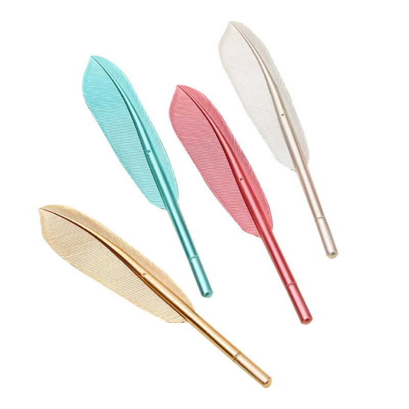

1PC Stationery Items Beautiful Feather Gel Pens 0.38 mm Black Ink Writing Office Supplies Joy Corner