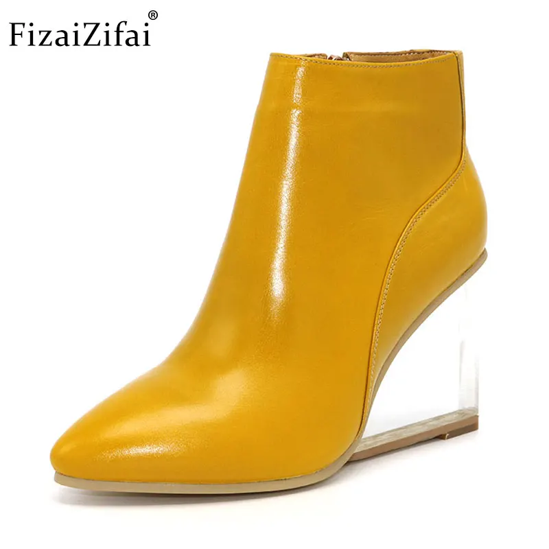 33 Schuhe Damen Boots Winter 41 Hie Se Zhen Heels Ankle Frau Spitz Pi Gre High Transparente Fizaizifai Schwarze Keile cJKlF1