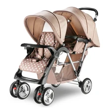 High Quality Twin Baby Stroller Double Seat Baby Car Portable Folding Strollers for Twins Shockproof Pram Twins Baby Buggy C01