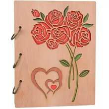 

Giftgarden Vintage 5x7 Photo Album Double Heart Roses Photo Albums Holds 120 Pictures Print