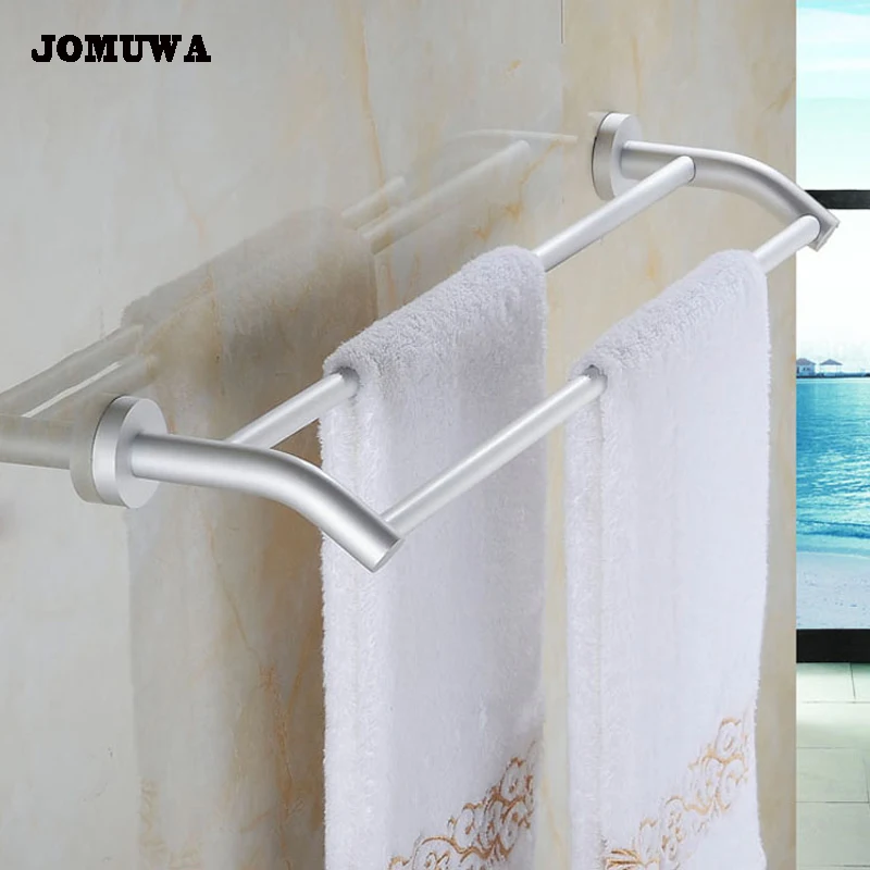 Space aluminum double pole bathroom hanging towel rack Towel Rail,60cm