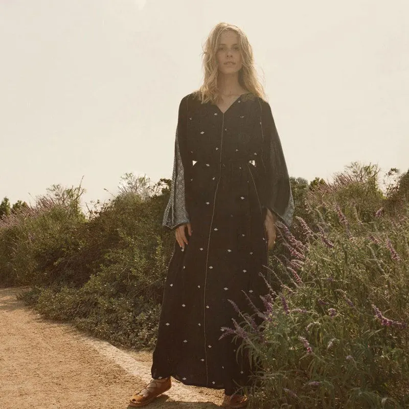 Женское платье с цветочной вышивкой BOHO PEOPLE свободное элегантное макси в