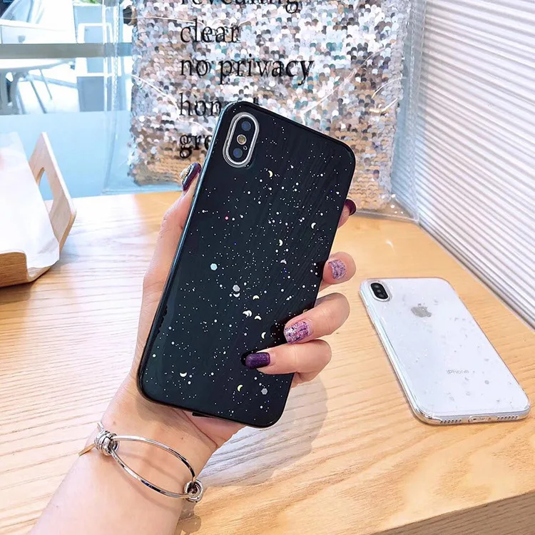 For Iphone 7 Case Glitter Phone Covers For Iphone X Xs Max 6 6s 8 Plus Cover Planet Star Pattern Capa For Iphone Xr Case Coque  