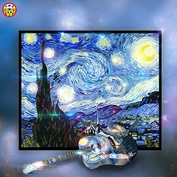 Домашняя краска по номеру Wall art живописи номерам Ван Гога звёздное небо картина