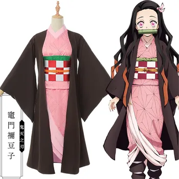 

Demon Slayer: Kimetsu no Yaiba Kamado Nezuko Cosplay Costume Japanese Anime Kimono Full Set Uniform Suit Outfit Clothes