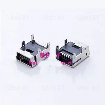 

1000pcs/lot 5-pin Copper Mini USB Receptacle Socket Jack Flat Angle with 4 Locating Pins