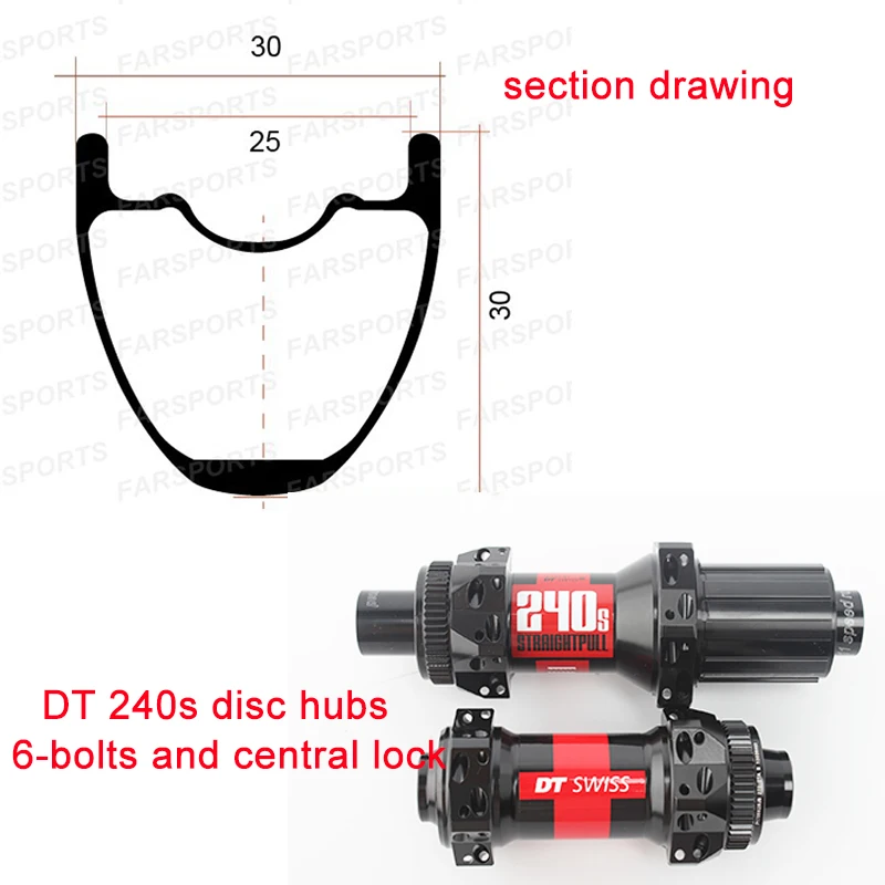 Excellent DT 240s mtb hubs IS version for Sram XX1 freebody , 29er carbon mountain bike wheel for XC , AM use 28/28H, 18 months warranty 7