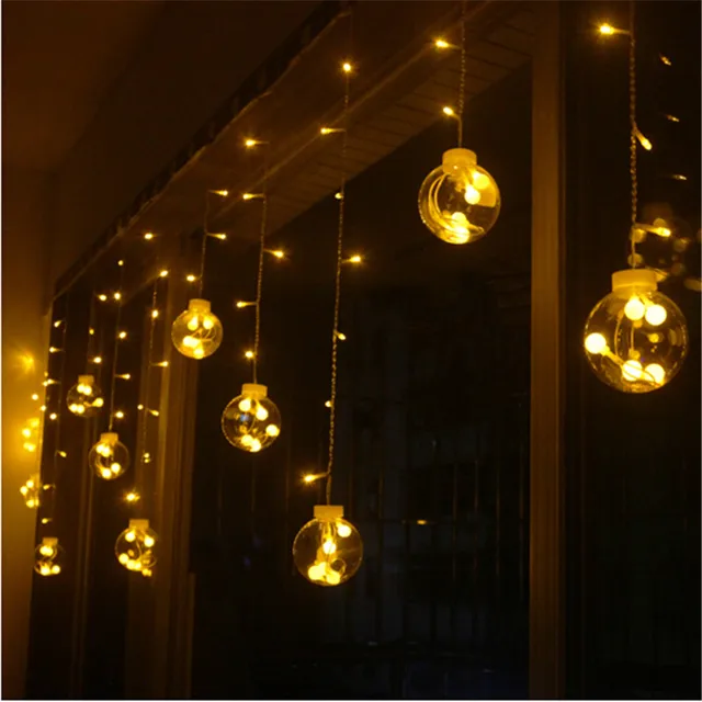 Wedding Decoration Curtain Led Ball Light Plastic Globe Starry Wedding Decoration Curtain Led Ball Light Plastic Globe Starry String Fairy Lights Transpa Christmas Lamps Ac 220v H 31
