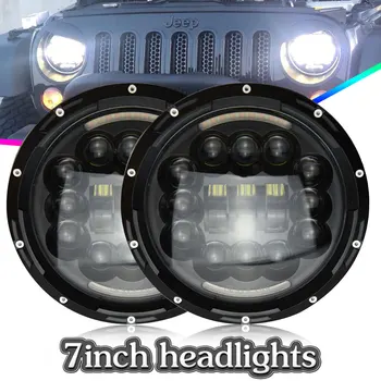 

6D 7inch LED Headlight 135W DRL Angle Eye Hi Low Daytime Running Turn Signal Light Led Headlamp 12V for Jeep Wrangler Lada Niva