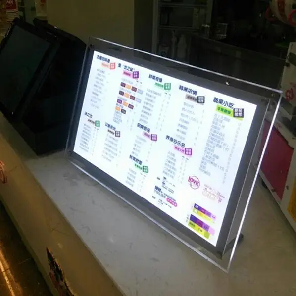 

a3 size illuminated advertising led light frame magic mirror acrylic frameless lightboxes free shipping