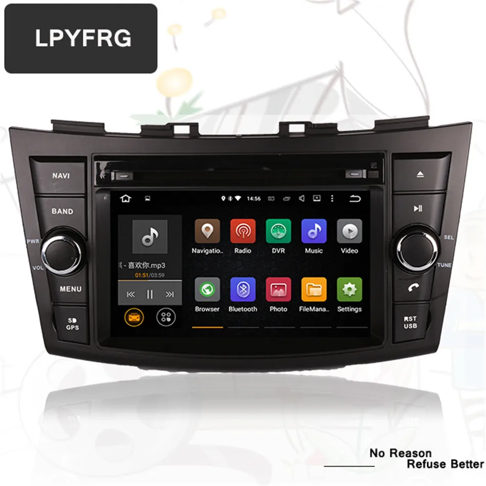 Best 7" Android 9.0 Car GPS Player for Suzuki Swift 2011-2016 with Octa Core 4GB Ram Auto Radio Multimedia GPS NAVI 3/4G LTE Audio 2