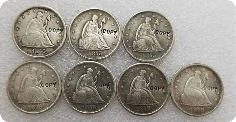 США 1875 1875S 1875CC 1876 1876CC 1877 1878 Liberty Seated twentcent Copy Coins|Безвалютные монеты| |