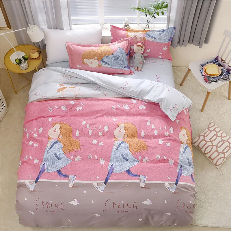 

Spring 4pcs Girl Boy Kid Bed Cover Set Duvet Cover Adult Child Bed Sheets And Pillowcases Comforter Bedding Set 2TJ-61020