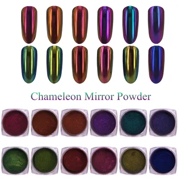 

Chameleon Mirror Nail Glitters Powder 0.5g Chrome Pigment Manicure Nail Art Decoration Black Base Color Needed